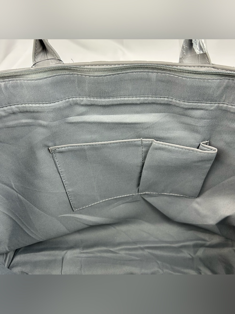 *NEW* Gilda Paris Large Quilted Tote Satchel Grey - Picture 10 of 15